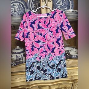 Lilly Pulitzer Girls Little Lilah Dress Royal Purple wild Child M 6-7